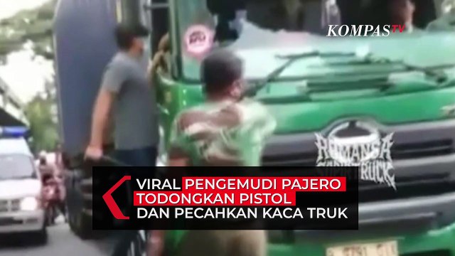 Viral Pengemudi Pajero Todongkan Pistol dan Pecahkan Kaca Truk di Sunter