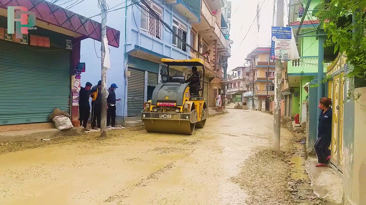 Jcb Roller Working To Press For Ballast On Road - New Making Road - JCB ROLLER VIDEO | Road Plan