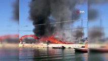 Marmaris'te yat yangını: 2 milyon liralık tekne küle döndü