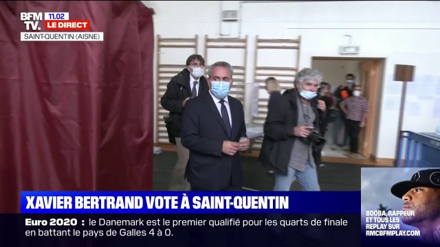 Second tour des régionales: Xavier Bertrand vote à Saint-Quentin dans l'Aisne