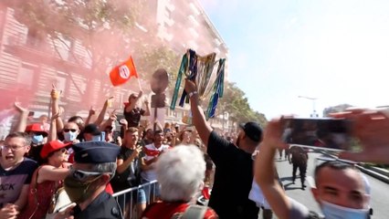 Download Video: Le retour triomphal des joueurs du Stade toulousain après  leur doublé Top 14 et Coupe d’Europe