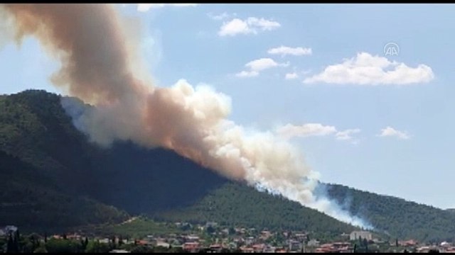 DENİZLİ - Merkezefendi ilçesinde çıkan orman yangınına müdahale ediliyor (1)