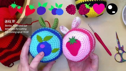 Crochet A Strawberry Blueberry Or Raspberry Bee Plushie From Tiktok - Beginner Friendly