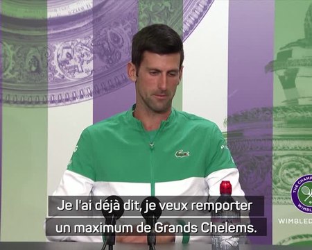 Wimbledon - Djokovic : Ma principale motivation ? Remporter un maximum de Grands Chelem