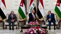 رئيس الجمهورية برهم صالح يقيم مأدبة غداء على شرف الرئيس السيسي والملك عبد الله