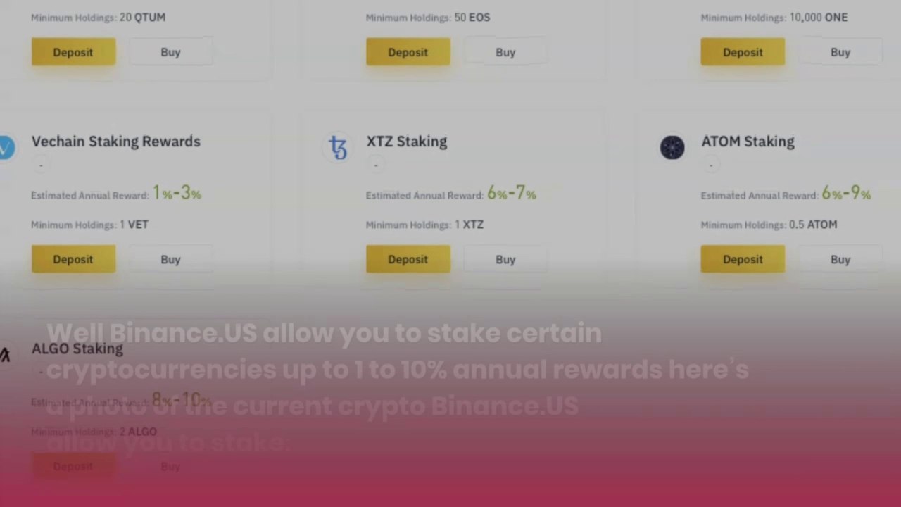 Which Crypto Do Binance.US Stake And Are They The Best For U.S. Users.