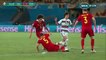 Portugal's Pepe receives yellow card for rough tackle