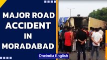Moradabad road accident: Many feared dead in bus-truck collision at check point | Oneindia News