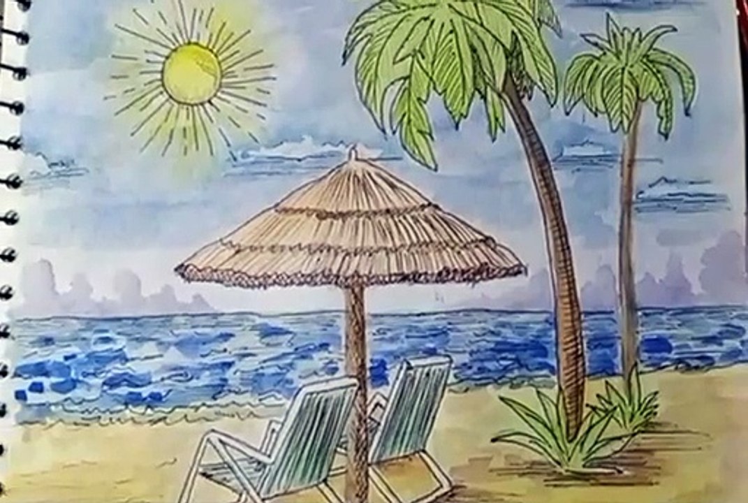 Painting a Beach Scene I Initial Painting with Watercolors I Episode 1 #beachscene