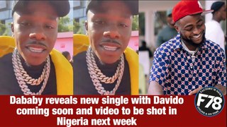 F78News: Da baby reveals new single with #davido coming soon and video to be shot in Nigeria next week #BETAwards21