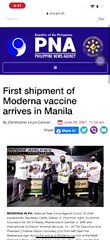 first shift of Moderna vaccines arrives in Manila | Jun 28, 2021 ( VERY HELP-FULL)