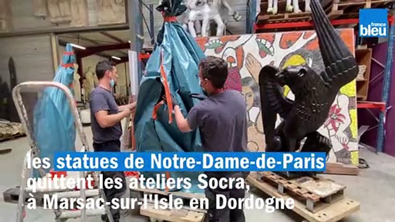 VIDÉO - Les statues de Notre-Dame retournent à Paris après leur restauration en Dordogne