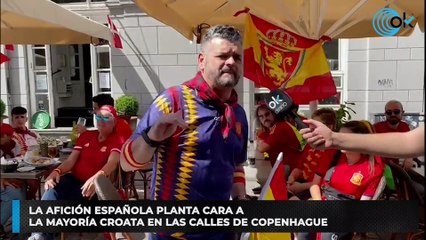 La afición española planta cara a la mayoría croata en las calles de Copenhague