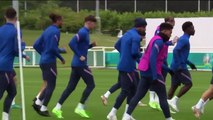 England train before facing Germany at Wembley in Euro 2020 last-16