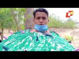 Watch  Odisha Youth Dressed As 'Coronavirus' Spreads Awareness