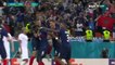 Pogba takes advantage of rebound to net the 3rd goal for France from outside the box in the game against Switzerland