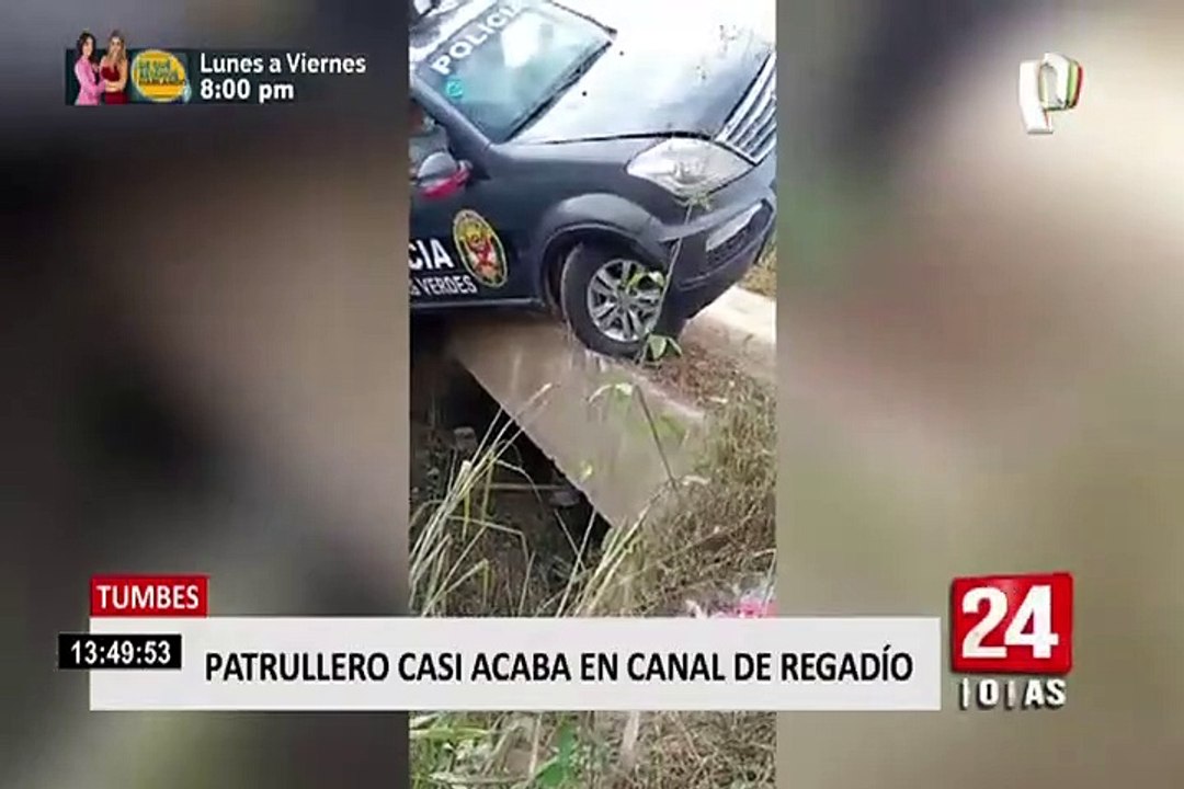 Tumbes: patrullero se despista y casi cae en quebrada