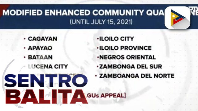 Higit 20 lugar, isinailalim sa MECQ; NCR, Rizal at Bulacan, nasa GCQ with some restrictions pa rin hanggang July 15