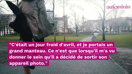 une femme prise en photo pendant qu’elle allaite