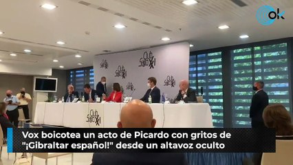 Vox boicotea un acto de Picardo con gritos de "¡Gibraltar español!" desde un altavoz oculto