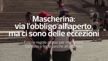 Mascherina: via l'obbligo all'aperto, ma ci sono delle eccezioni