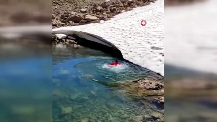 Berit Dağında kar suyu keyfi