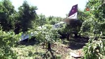 Bursa'da uçak kazası! Meyve bahçesine mecburi iniş yaptı