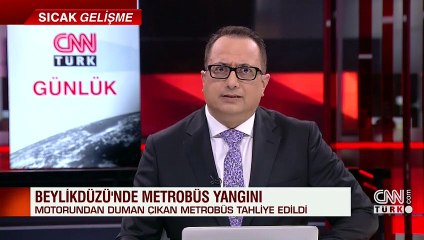 Metrobüste yangın paniği