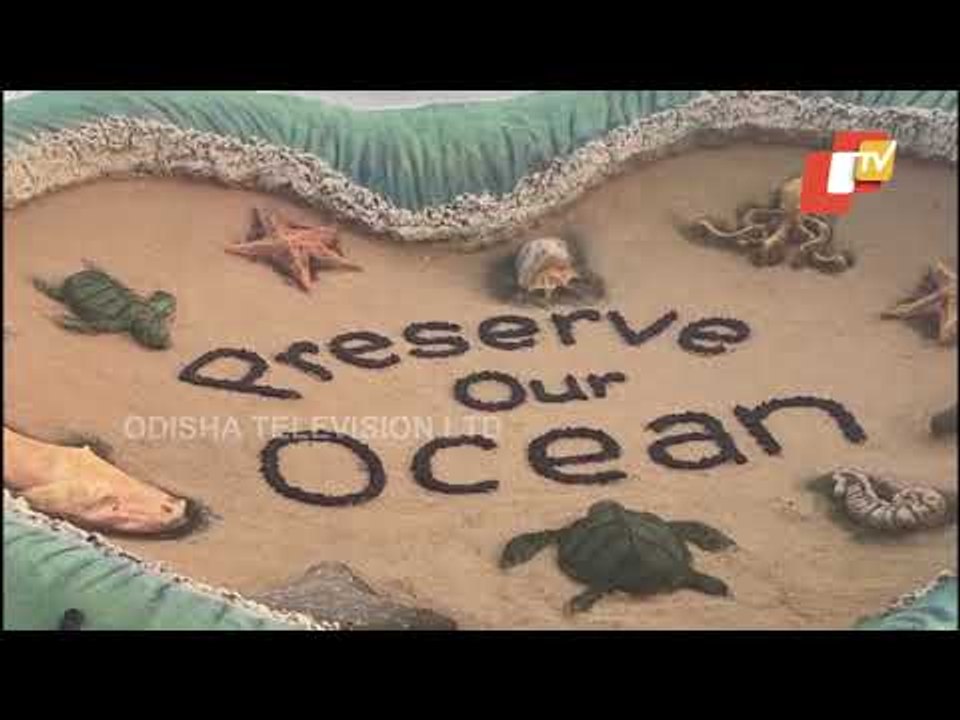 World Ocean Day | Sudarsan Pattnaik Carves Sand Art On Puri Sea Beach