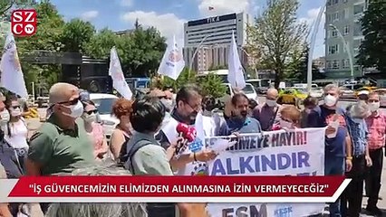 MKEK önünde 'özelleştirmeye hayır' eylemi: İş güvencemizin elimizden alınmasına izin vermeyeceğiz