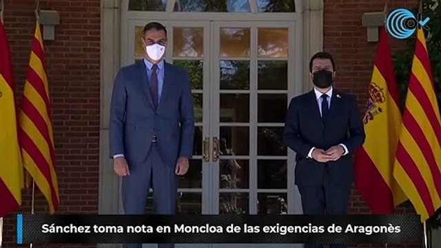 Sánchez toma nota en Moncloa de las exigencias de Aragonès