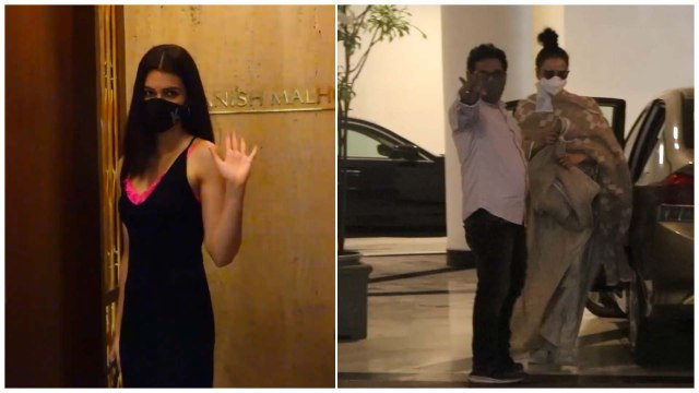 Veteran Actress Rekha & Kriti Sanon Snapped At Manish Malhotra's House