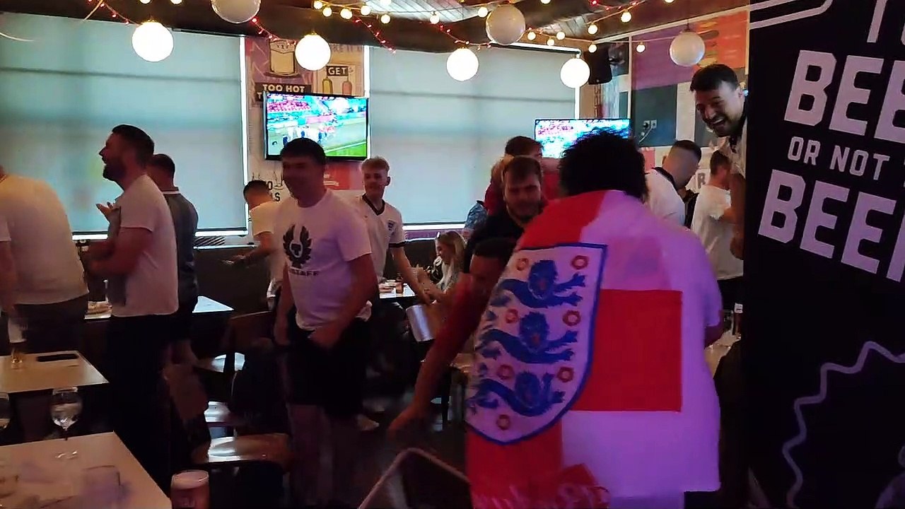 Fans celebrate as England beat Germany in Euro 2020