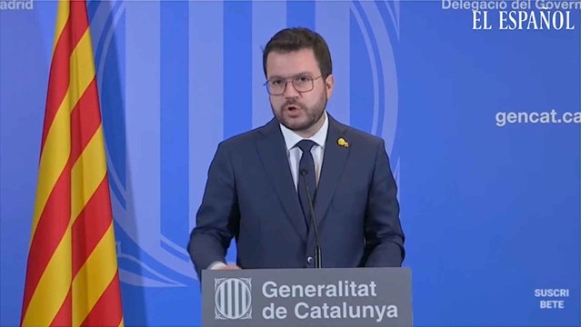 Pere Aragonès en rueda de prensa tras la reunión con Pedro Sánchez