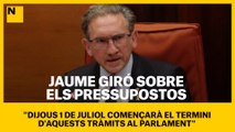Jaume Giró sobre els pressupostos: 