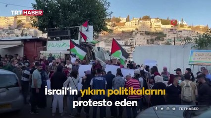 Filistinliler, İsrail'in Silvan Mahallesi'ndeki yıkım planını protesto etti