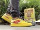 Yellow power ranger reebok club c sneaker Review on feet