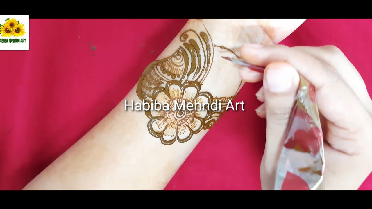 Easy simple front hand mehndi design  - new unique style henna mehndi design  - Habiba Mehndi Art