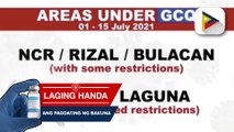 Pangulong Duterte, inaprubahan na ang rekomendasyon ng IATF na bagong quarantine classifications para sa buwan ng Hulyo