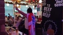 England fans celebrate the Three Lions' win over Germany in Euro 2020