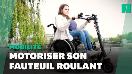 Relier une trottinette électrique à un fauteuil roulant, la bonne idée de cette Française