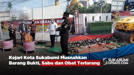 Kejari Kota Sukabumi Musnahkan Barang Bukti, Sabu dan Obat Terlarang