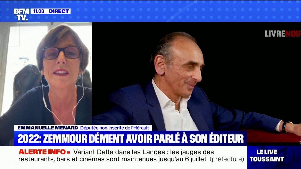 Zemmour en 2022: "Je sais qu'il s'interroge, aujourd'hui, je ne sais pas s'il a pris sa décision", assure la députée Emmanuelle Ménard