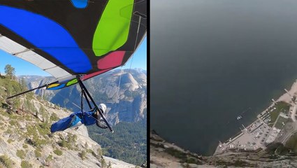 Hang Gliding Over Yosemite & BAAAAAASE Jump!