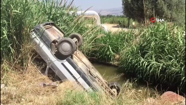 Kanala düşen otomobilden burnu bile kanamadan kurtuldu