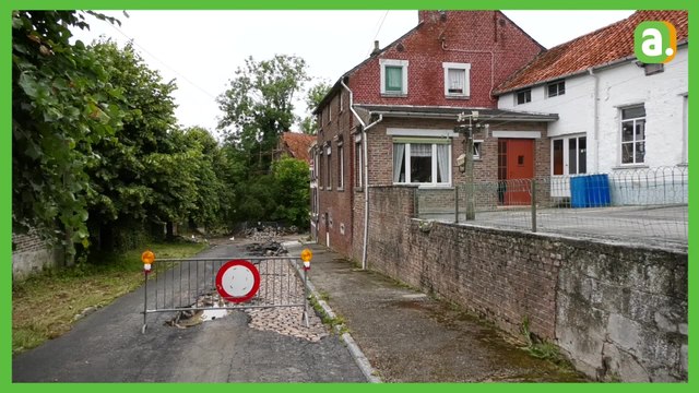 Un torrent de boue arrache les pavés d'une rue de Lincent
