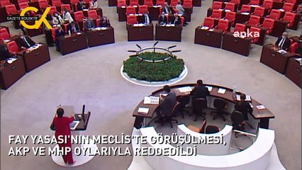 FAY YASASI'NIN MECLİS'TE GÖRÜŞÜLMESİ, AKP VE MHP OYLARIYLA REDDEDİLDİ
