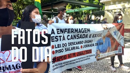 Enfermeiros fazem ato contra proposta de redução de piso salarial