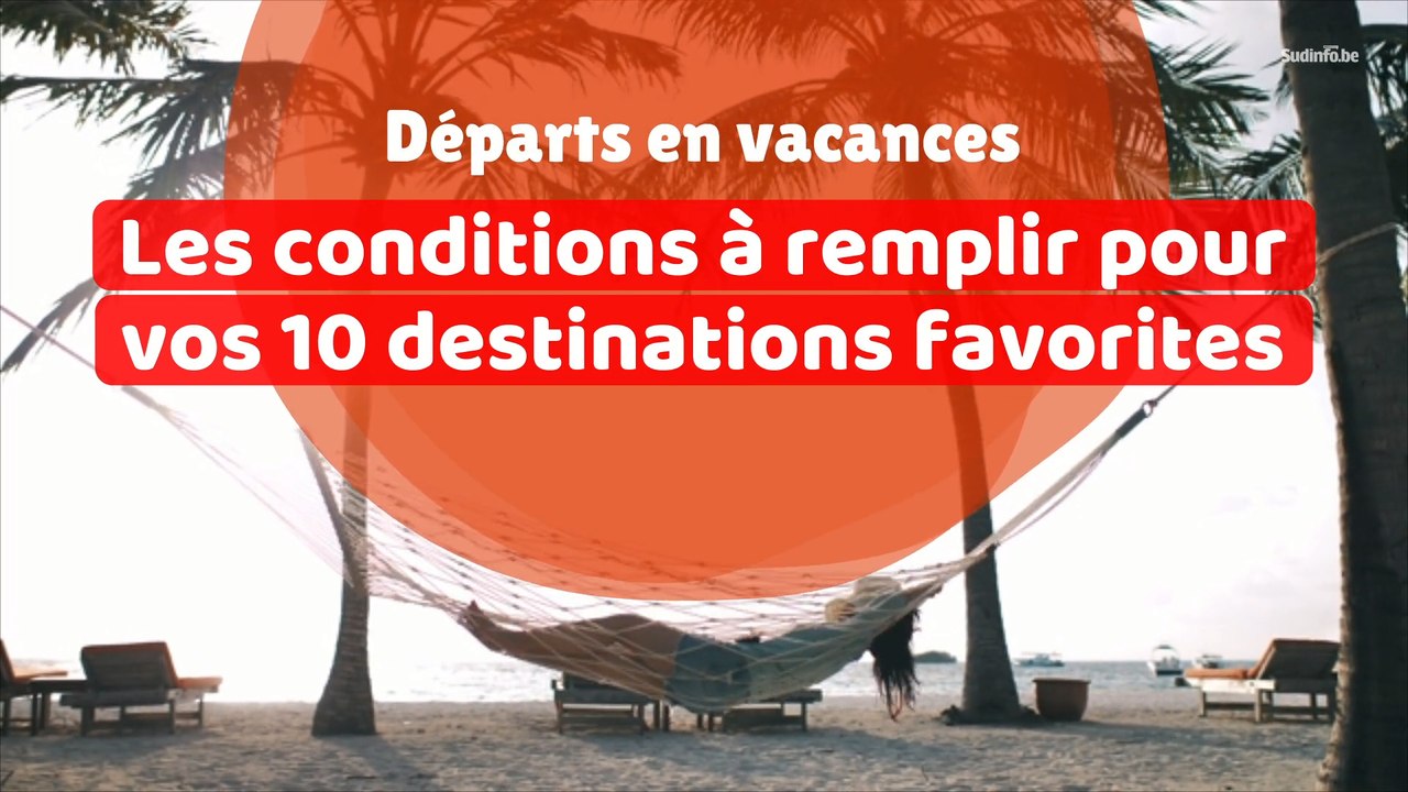 Vacances : tout savoir sur les conditions à remplir pour les destinations préférées des Belges