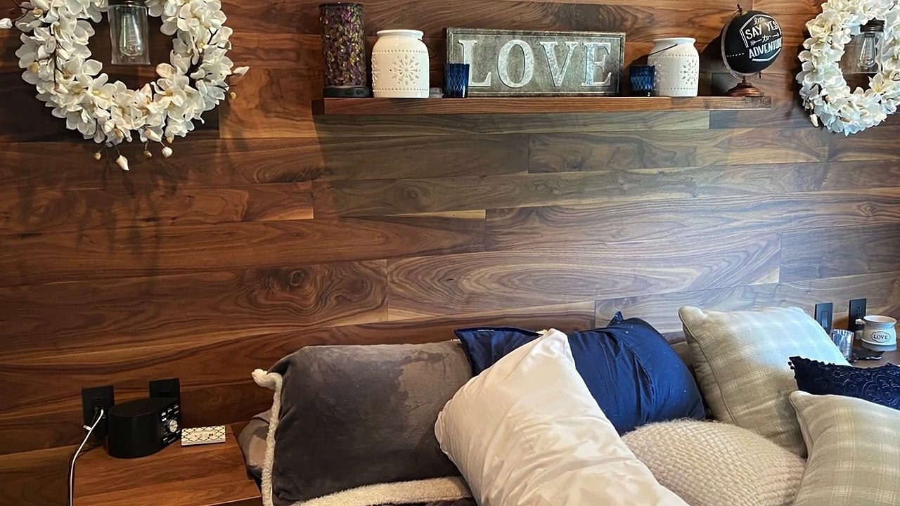 Unique Floating Headboard Build With BuiltIn Reading Lights And